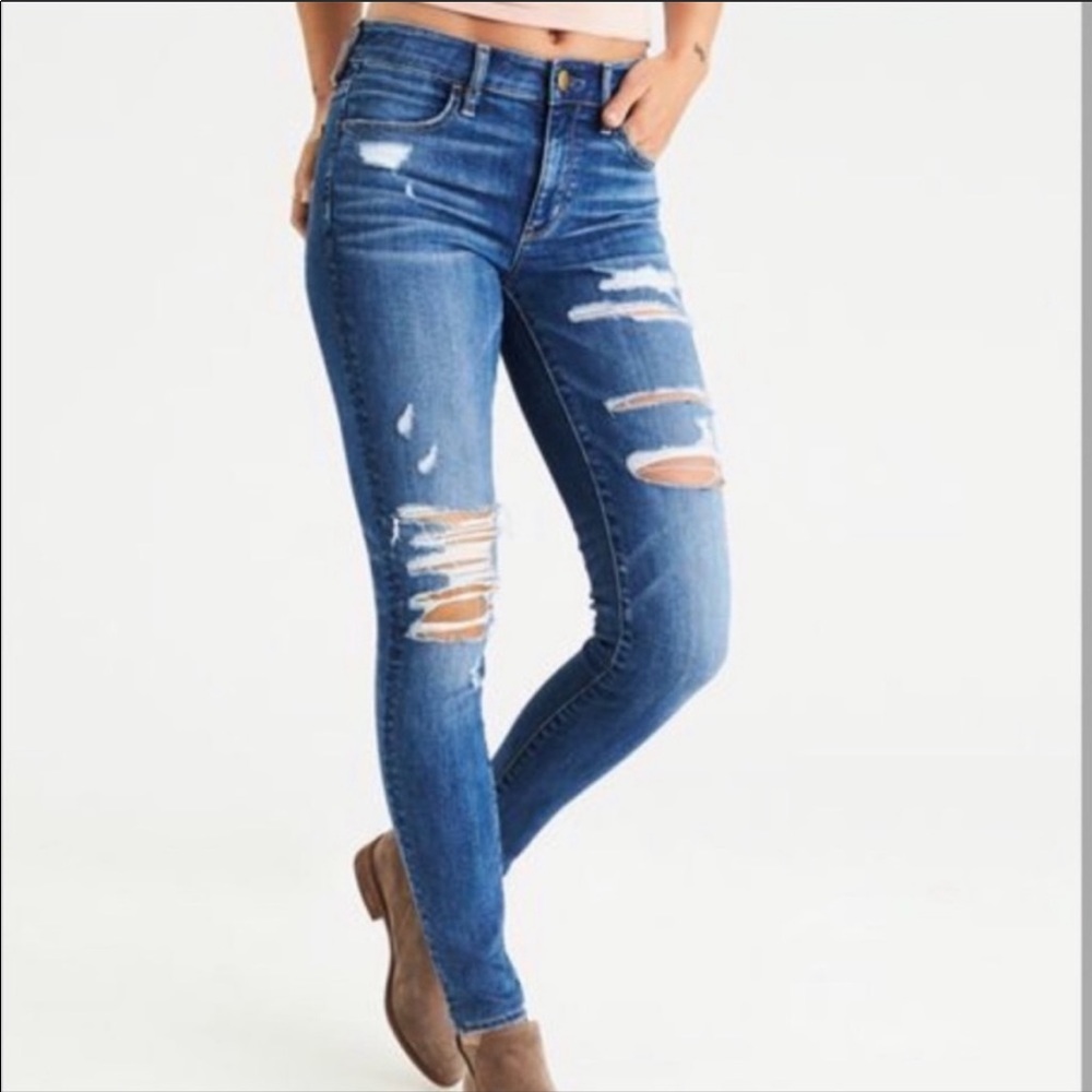 American Eagle Outfitters Super Stretch X Distressed Jeans 2